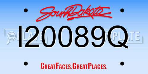 I20089Q South Dakota License Plate
