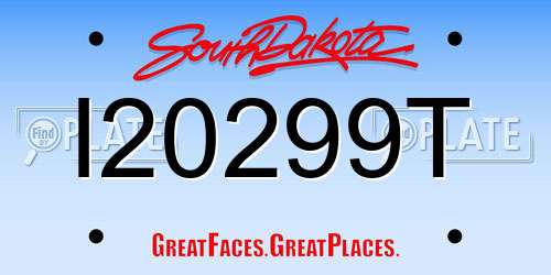 I20299T South Dakota License Plate