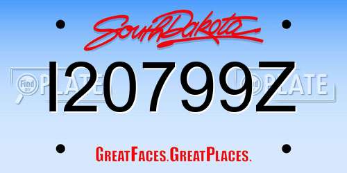 I20799Z South Dakota License Plate