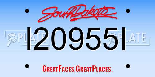 I20955I South Dakota License Plate