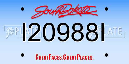 I20988I South Dakota License Plate