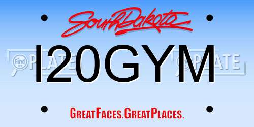 I20GYM South Dakota License Plate