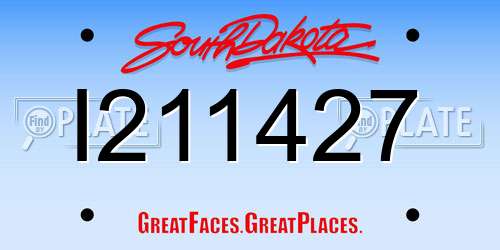 I211427 South Dakota License Plate
