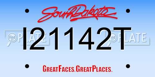 I21142T South Dakota License Plate