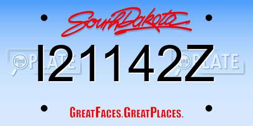 I21142Z South Dakota License Plate
