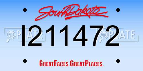 I211472 South Dakota License Plate