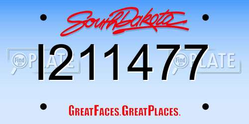 I211477 South Dakota License Plate