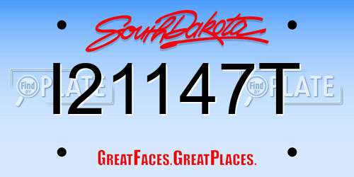 I21147T South Dakota License Plate