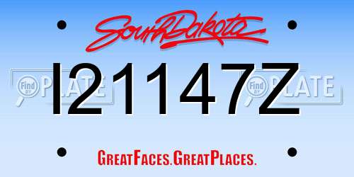 I21147Z South Dakota License Plate