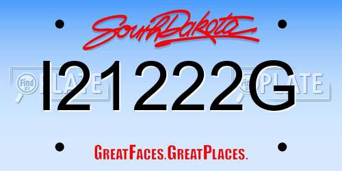I21222G South Dakota License Plate