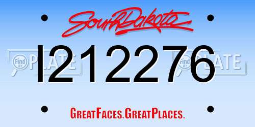 I212276 South Dakota License Plate