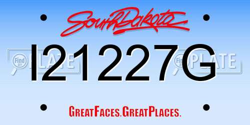I21227G South Dakota License Plate