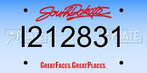 I212831 South Dakota License Plate