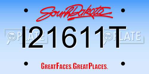 I21611T South Dakota License Plate