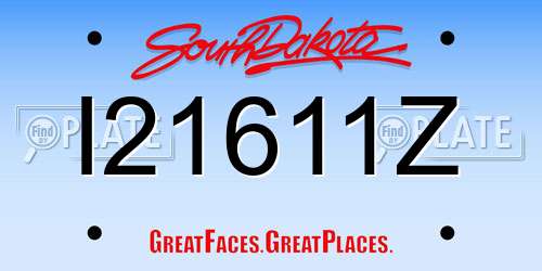 I21611Z South Dakota License Plate
