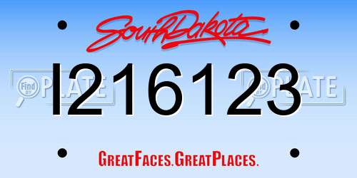 I216123 South Dakota License Plate