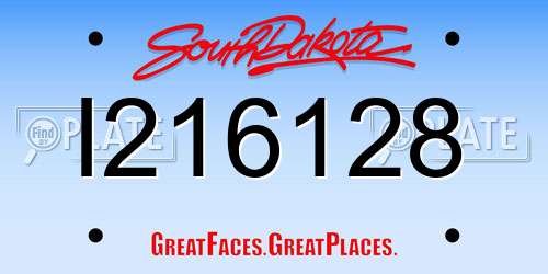 I216128 South Dakota License Plate