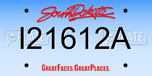 I21612A South Dakota License Plate