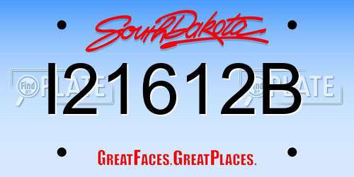 I21612B South Dakota License Plate