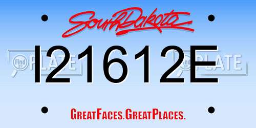 I21612E South Dakota License Plate