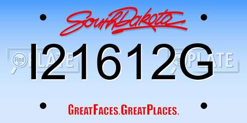 I21612G South Dakota License Plate
