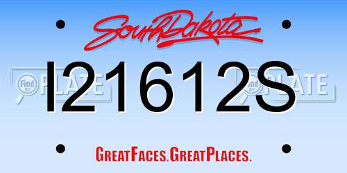 I21612S South Dakota License Plate