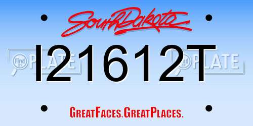 I21612T South Dakota License Plate