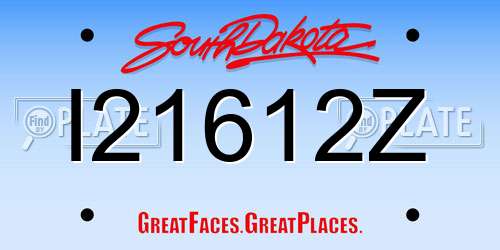I21612Z South Dakota License Plate