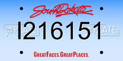 I216151 South Dakota License Plate