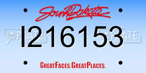 I216153 South Dakota License Plate