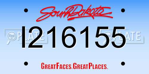 I216155 South Dakota License Plate
