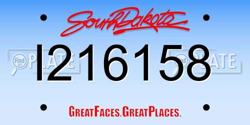 I216158 South Dakota License Plate