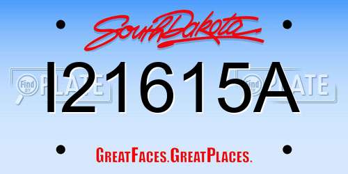 I21615A South Dakota License Plate