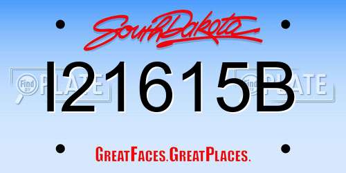 I21615B South Dakota License Plate