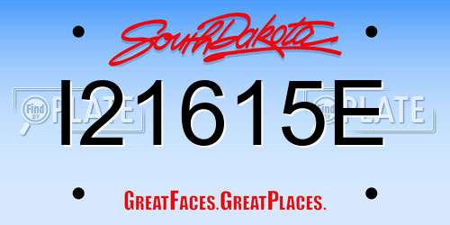 I21615E South Dakota License Plate
