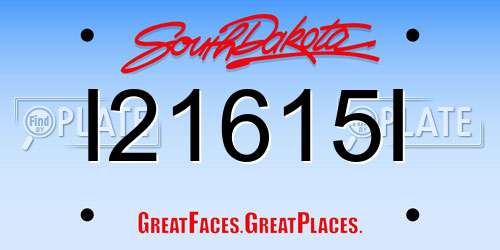 I21615I South Dakota License Plate