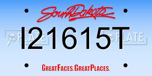 I21615T South Dakota License Plate