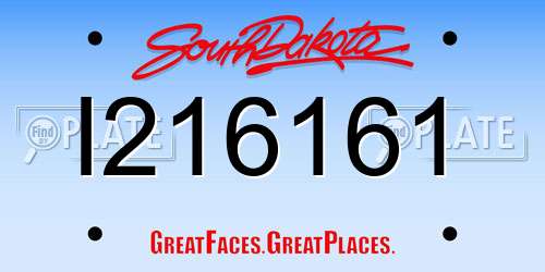I216161 South Dakota License Plate