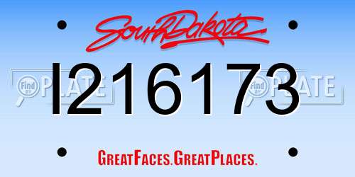 I216173 South Dakota License Plate