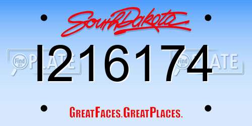 I216174 South Dakota License Plate