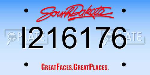 I216176 South Dakota License Plate