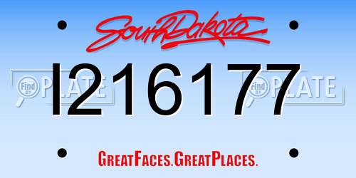 I216177 South Dakota License Plate