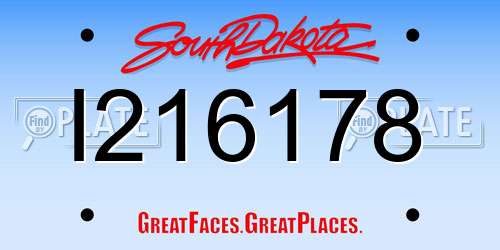 I216178 South Dakota License Plate