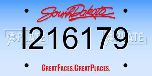 I216179 South Dakota License Plate
