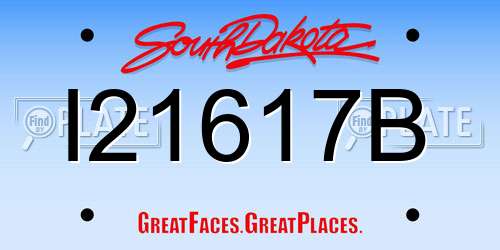 I21617B South Dakota License Plate