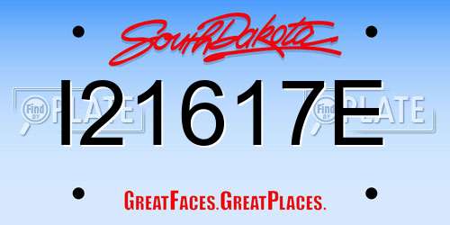 I21617E South Dakota License Plate