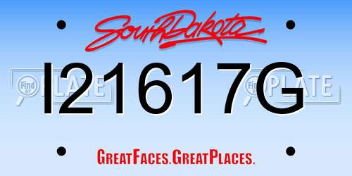 I21617G South Dakota License Plate