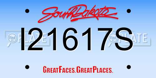 I21617S South Dakota License Plate