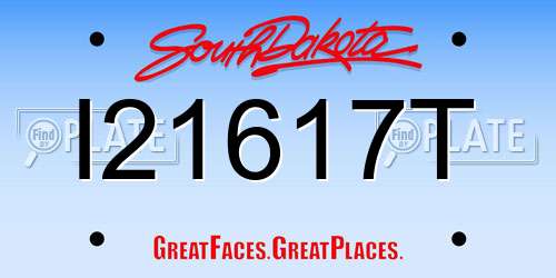 I21617T South Dakota License Plate