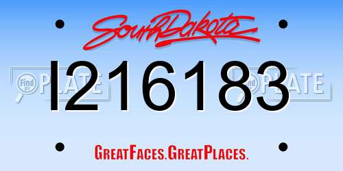 I216183 South Dakota License Plate